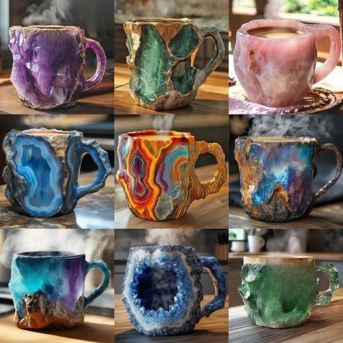 ✨️2025 Új ásványkristályos kávésbögrék☕